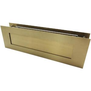 Gold Color Mail Slot Stainless Steel 13 x 4 inches for Almost Any Door (Slot Size 9,8 x 2 inches) | Set with Front and Rear Piece and Screws | Easy Installation and Long Lasting | Stainless Steel