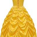 Drofe Princess Dress Costume for Women Yellow Dress Prom Party Adult (S)