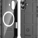 Rugged Shield Case for iPhone 17 (6.3") Compatible with MagSafe, 8ft Military Drop Proof, Wear Resistant Tactical Cover, Dark Black