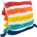 LIGICKY Rainbow Pillow Covers Cute Colorful Pillows Boho Tufted Throw Pillows with Tassel Home Decorative Cushion Case for Girls Room Decor Kids Playroom Bed Sofa Couch 18x18 Inch