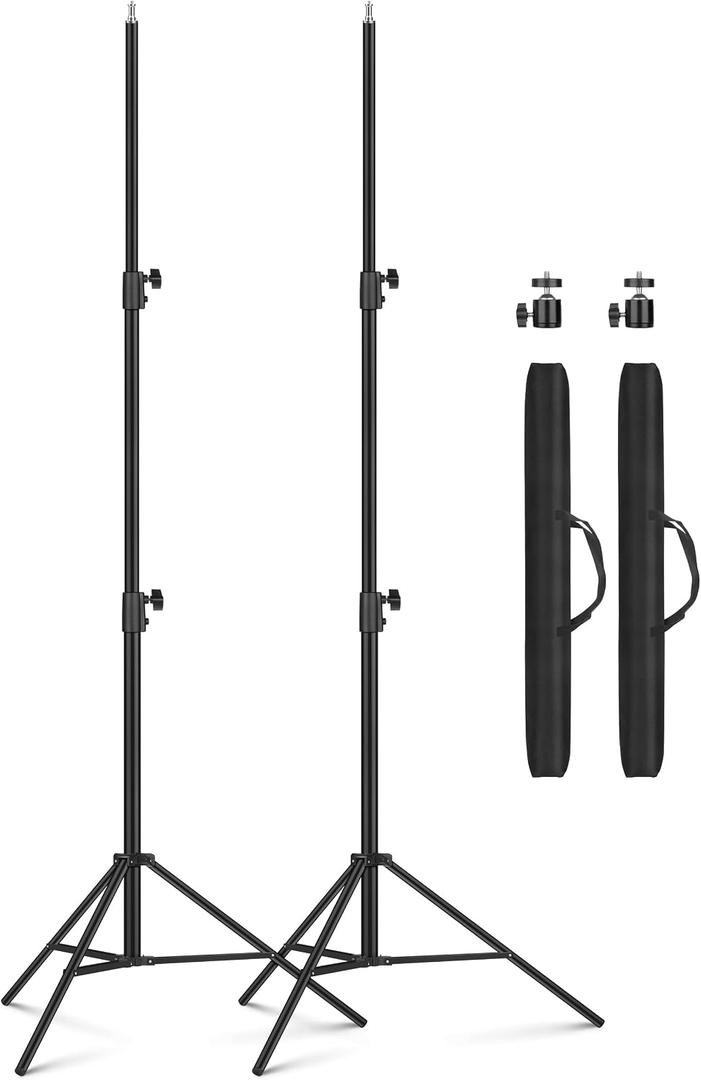 2 Pack Heavy Duty 9.2 Feet/110'' Light Photography Tripod Stand, Aluminum Spring Cushioned Lighting Stand with Carry Bag for Relfectors Portrait, Softboxes, Umbrellas, Backgrounds, Flash, 280CM