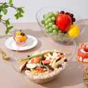 bUCLA 54 OZ Clear Plastic Serving Bowls (12 Pack) - Angled Serving Bowls Disposable for Chip&Candy - Party Table Salad and Fruit