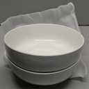 MALACASA 24 OZ Cereal Bowls, Porcelain Soup Oatmeal Bowls Set of 2, Kitchen Ceramic Serving Bowl, Dishwasher Microwave Oven Safe, White, Series LUNA.