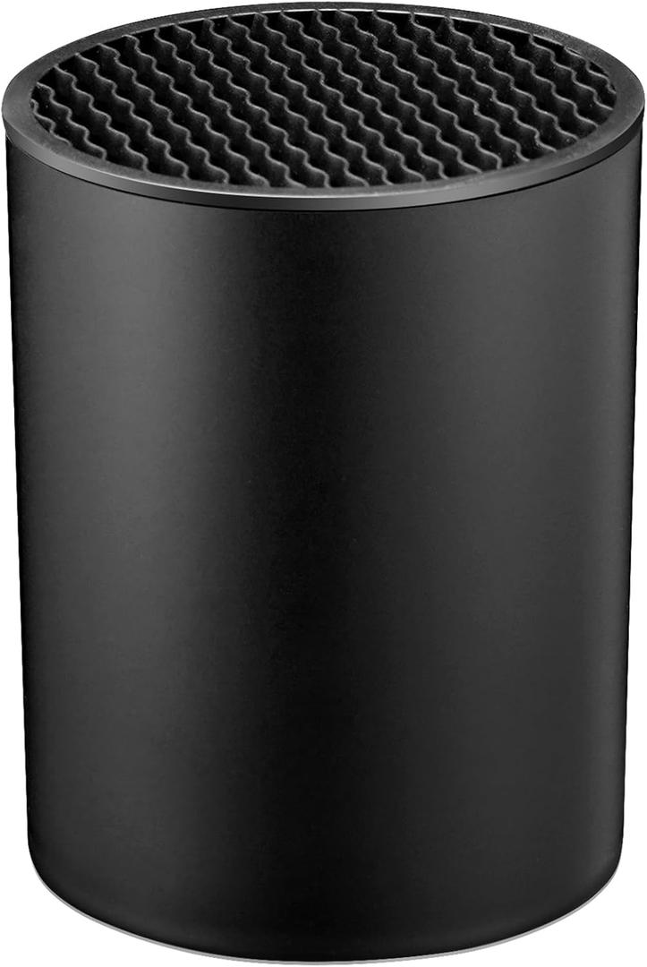 5.5 Steak Knife Block Holder without Knives - Kitchen Steak Knife Storage Block Stand only - Space Saver Large Volume Steak Knives Organizer, Detachable for Easy Cleaning - Black