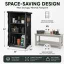 53in Storage Cabinet Station for Solo Stove Yukon/Bonfire/Ranger and more Smokeless Fire Pit Accessories with Waterproof Cover,Adjustable Firewood Storage Racks for Patio Logs and Fire Pit Accessories