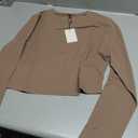 SKYZOO Long Sleeve Crop Tops for Women 2025 Slim Fit Basic Fall Fashion Y2k Teen Girl Clothes (XL)