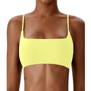 Comper Women's Sports Bras Wirefree Racerback Workout Bras Sexy Thin Straps Yoga Sport Bras with Removable Pads Size XL.