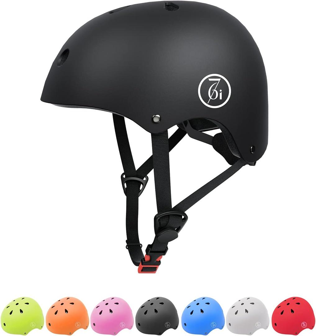 67i Bike Helmet Skateboard Helmet for Adult Cycling Bicycle Scooter Helmets for Men Women Adjustable Roller Skate Helmet for Multi-Sport Bicycle Scooter Inline Rollerblading Cycling Skateboarding (Large, Black)