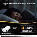NICETOWN Bedroom 100% Blackout Curtains, 2 Panels, 42 by 63, Snow White, Window Treatment Rod Pocket Curtains/Drapes for Bedroom