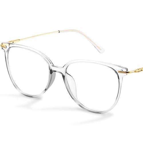 Gaoye Blue Light Blocking Glasses - Trending Round TR90 Frames, Metal Arms, UV400 Protection - Matching Soft Case