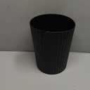 JiatuA Small Trash Can Plastic Wastebasket Round Garbage Container Bin for Bathroom, Kitchen, Bedroom, Home Office, College Dorm, Black (1.8 Gallons)