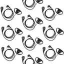 2Pin D Shape Earpiece Headset CP200D CP100D Earpiece with PTT/Mic for Motorola Walkie Talkies Radios R2 CP200 CP185 BPR40 BPR40D CLS1410 CLS1110 DTR700 RDU4100 RDU4160D RMU2040 RMU2080D CLS CP.