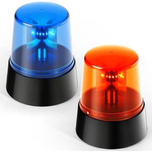 1 Set Red & Blue Rotating Strobe Light, Battery Operated 360 Degree Rotating Light, Disco Bar Party Decorative Light