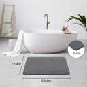 ZIKIBL Stone Bath Mat Diatomaceous Earth Shower Mat Non-Slip Super Absorbent Diatomite Stone Mats for Bathroom Floor Quick-Drying Easy to Clean (24''*16'' Grey)