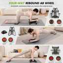 Ab Roller with Elbow Support, Ab Roller Board Core Workout Machine with 4 Wheels, Mini Pilates Reformer Equipment for Home Gym, Abdominal Full-Body Strength Exercise Trainer with Knee Pad