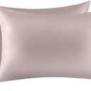 100% Mulberry Silk Pillowcases Set of 2 for Hair and Skin and Super Soft and Breathable King Size Nature Silk Pillowcases (King, Apricot Gray)