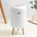 onlcuk Bedroom Trash Can with Lid,3 Gallon / 11L Garbage Can with Pop-Up Lid, Small Trash Cans Plastic Waste Basket with Removable Legs for Bathroom, Kitchen, Bedroom, Office-White Pack Of 2
