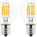 2-Pack E17 Mini Globe Bulb S11 LED Light Bulb,E17 Intermediate Base 4W Warm White 2700K,40 Watt S11 G40 Incandescent Bulb Replacement for Desk Lamp,Cabinet,Closet, Non-Dimmable