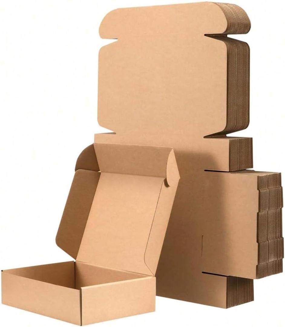 12x9x4 Shipping Boxes Set of 20, Brown Corrugated Cardboard Packaging Box for Small Business