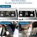 Stove Cover For GE 30 Inch Gas Range Stove Model GGF600AVBB GGF600AVWW GGF600AVSS GGF600AVES, 0.5MM Reusable Stove Burner Splatter Spill Guard For GE Stove Top Protector Liner