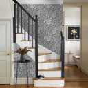 Modern Black and White Rose Floral Mosaic Flower Geometric Peel and Stick Wallpaper Easy Peel Off Contact Paper Stick on Adhesive Wall Paper for Bathroom Waterproof Renter Friendly