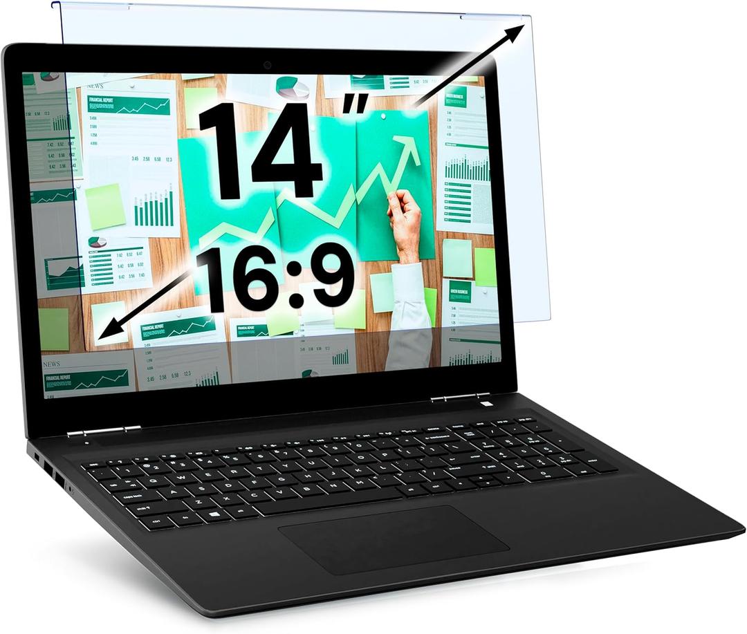 VINTEZ Blue Light Screen Protector for 14 Inch Computer Monitor and Laptop  Anti-UV Blue Light Blocking Film for Desktop PC, Eye Protection Filter, 12.6" x 8.1", 1 Pack