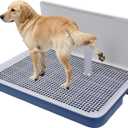 Indoor Dog Potty Tray with High Wall, 19.3 x 24.8 in Mesh Training Toilet for Puppy and Small Dogs, Deep Base Pee Pad Holder with Splash Guard, Non-Slip Bottom, Easy-Clean, House Training Use