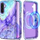 Casetego for Galaxy A17 5G Case,Compatible with MagSafe,[Military Grade Drop Test] Full Body Protection Slim Shockproof Rugged Marble Women Case for Samsung Galaxy A17 5G 6.7 inch,Cobalt Violet