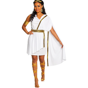 Morph Greek Goddess Costume - Women's Toga Costume, Halloween Goddess Outfit for Women, Greek Toga Dress, Size M