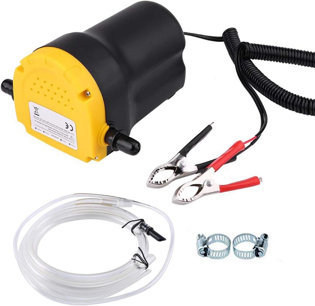Oil Pump, 12V 60W Oil Extractor, Transfer Pump for Oil Change, Electric Transfer Oil Pump from Cars, Motorcycles, RVs, Boats (Yellow)