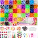 UUEMB 6000+ Rubber Band Bracelet Kit, Colorful Loom Bracelet Making Kit with Storage Box, DIY Art Craft Kit with Charms Beads for Beginners Kids Girls Boys Birthday Party Christmas Gift
