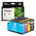 952XL Ink Cartridges Combo Pack Replacement for HP 952 952XL Printers Ink Compatible for HP OfficeJet Pro 8710 7740 8720 8210 8715 7720 8702 8725 8740 8730 Printers (Black Cyan Magenta Yellow)