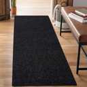 2' x 6' Runner Rugs with Rubber Backing, Outdoor Indoor Utility Non Slip Carpet Rug Runner for Hallway, Custom Size Area Rugs Mat for Entryway Balcony Patio Kitchen Garage Stair Laundry (Black)