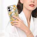 Magnetic for iPhone 16 Case [Compatible with MagSafe] Clear Floral Flower Bee Pattern Design, Slim Shockproof Protective Phone Cover for Women Girls