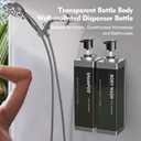 Clear Soap Dispenser - (2 Pack, 17 Oz) ABS+PET Square Bottle, Wall/Desktop Plastic Hand Soap Dispenser, Leak-Proof Pump Bottle Dispenser for Home & Commercial Use,Gray