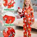 Sylfairy Satin Pajamas for Girls Silky Button-Down Sleepwear Unicorn Nightwear Loungewear PJS Clothes Set Gifts for Kids (5-6 Years, Father Christmas)