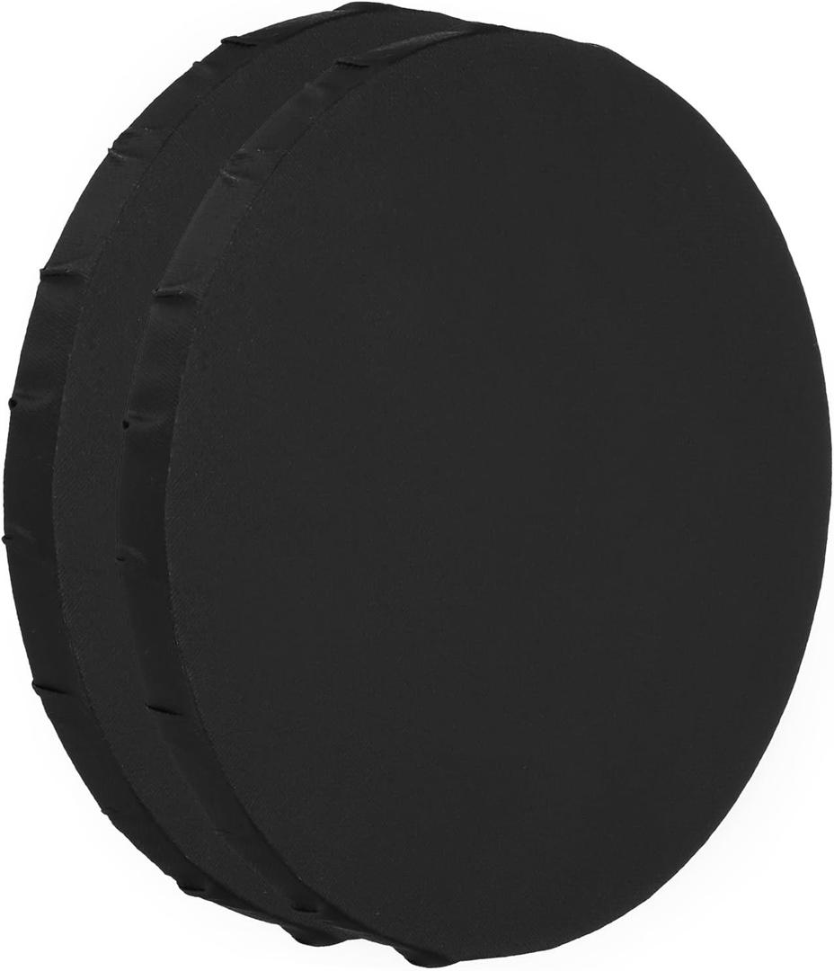 PATIKIL Paint Canvases for Painting, 2 Pack 8 Inch Round Wood Frame Stretched Blank Art Canvas Board Panels for Acrylic, Oil, Tempera Painting, Black