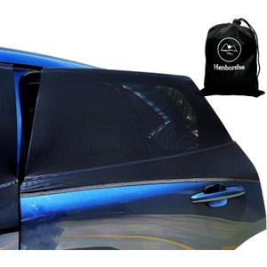 Car Rear Side Window Sunshade-2 Pack,Screen car Camping Trip,Breathable Soft Nylon Sock stly,Double Layer Privacy Protection,Durable Elastic mesh car Covers Universal fit Most(99%)(Max43.5 * 32.5")