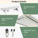 Double Curtain Track Ceiling Mount System Newly Upgraded Double Row Curtain Track Set with Soundproof Strip 9FT White Aluminum Duty Curtain Track System for Bathroom Living Room Holiday Decoration