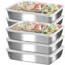GIUOIDUO stainless steelFood Storage Containers setsstorage box with lidfreezer FrozenKitchen tray with lidOven plateSide dish plate Freezer & Dishwasher Safe 3 Pack