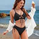 Blooming Jelly Womens Bikini Sets Summer Push Up Swimsuits Mid Rise Cute Bathing Suit (XX-Large, Black)
