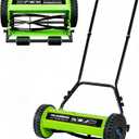 14-Inch 4-Blade Push Reel Lawn Mower, Manual Reel Push Mower, Walk-Behind Lawn Mowers, 5-Position Cutting Height Adjustment for Garden, Yard and Field, Suitable for 1-3 Inches of Grass