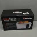 Mueller UltraToast Full Stainless Steel Toaster 4 Slice, Long Extra-Wide Slots for Bagels and Waffles, 6 Browning Levels, LED Display, Cancel/Defrost/Reheat Functions & Removable Tray, Kitchen Gadgets