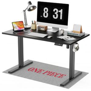 WALKINGDESK 48x24 Inches Whole Piece Electric Standing Desk, Seamless One Piece Height Adjustable Sit to Stand up Desk for Home Office, Ergonomic Computer Workstation, Black