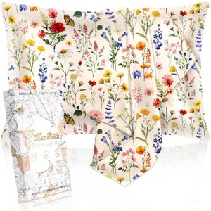2 Pack Mulberry Silk Pillowcase for Hair and Skin - Standard Size 26 x 20 Inches with Hidden Zipper 19 Momme Beige Flower Soft Sleeping Silk Pillow Case for Women, Moms