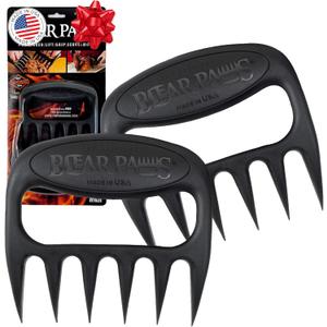 Bear Paws Meat Claws - The Original BBQ Meat Shredder Claws for Pulled Pork, USA Made - Easily Lift, Shred, Pull and Serve Pork, Chicken, Brisket and Turkey - Valentines Day Gifts for Men (Black)