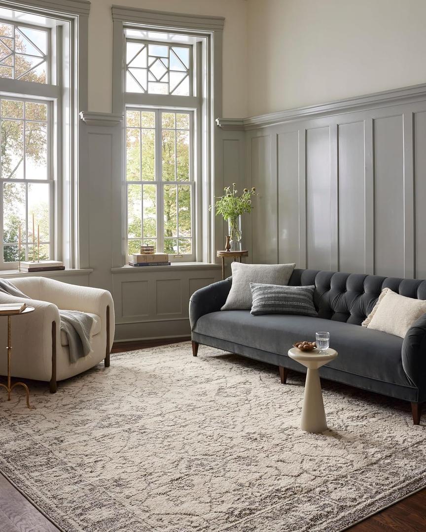 Loloi Magnolia Home by Joanna Gaines Gigi Collection GIG-02 Ivory/Stone 2'-7" x 7'-6" Runner Rug