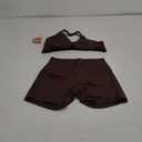 ABOCIW Workout Sets for Women 2 Piece Twist Front Halter Sports Bras High Waist Biker Shorts Exercise Gym Yoga Outfit (Medium, Coffee)