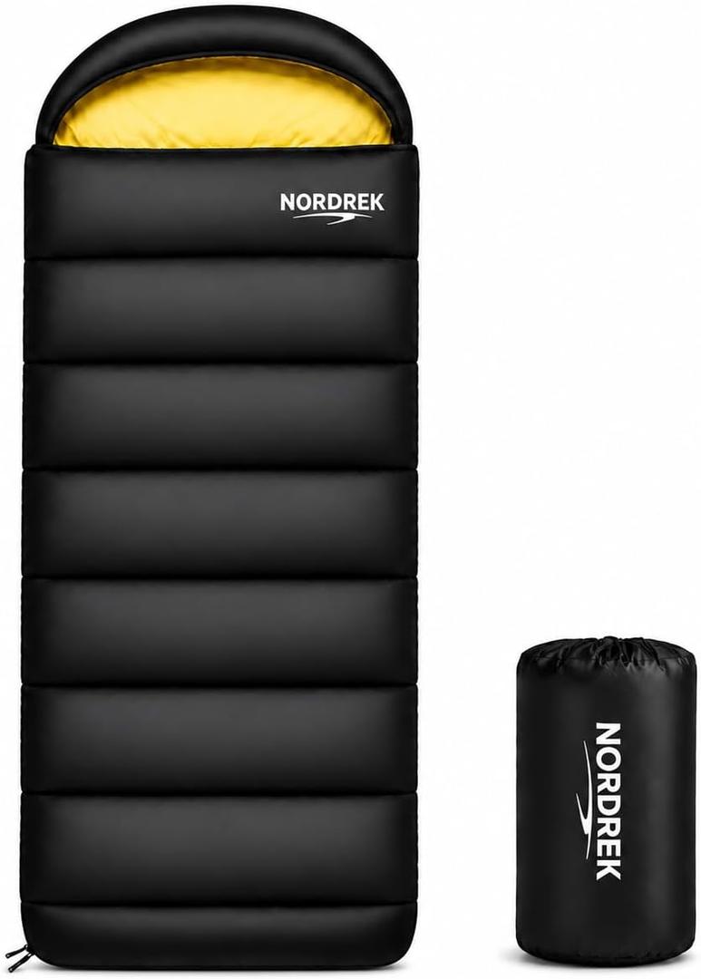 Camping Sleeping Bag for Adults & Kids with Pillow, Lightweight XL 4-Season Waterproof Sleeping Bag with Compression Sack for Camping, Hiking, Travel & Indoor Outdoor Use, X-Large