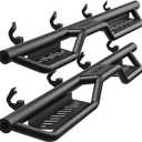OEDRO Running Boards Compatible with 19-26 Chevy Silverado GMC Sierra 1500 | Crew Cab 2020-2026 2500HD 3500HD, Two Stairs Side Steps, Bolt-on Nerf Bars Step Rail, Black